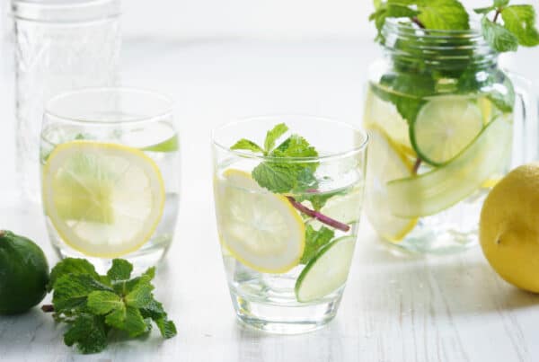 water lemon and cucumber water infused drink