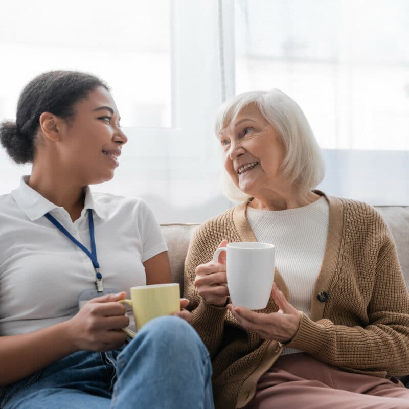 nurse with assisted living woman